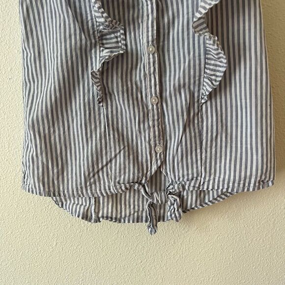 Epic Threads Blue And White Stripe Top With Trim size M Girl - Picture 3 of 5